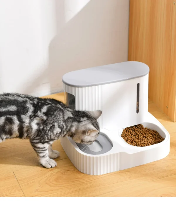 21sadd12 DISPENSADOR DE AGUA Y COMIDA GRIS 30.8x25.8x22 cm