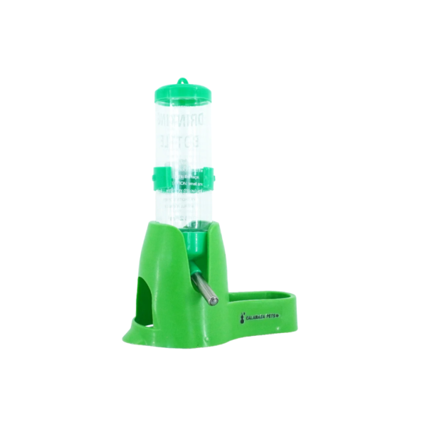 DISPENSADOR DE AGUA Y COMEDERO PARA HAMSTER (Verde / Rosado)