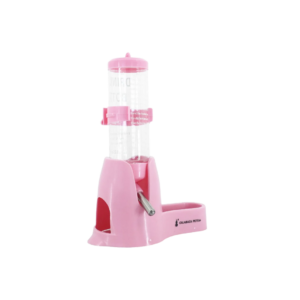 DISPENSADOR DE AGUA Y COMEDERO PARA HAMSTER (Verde / Rosado)