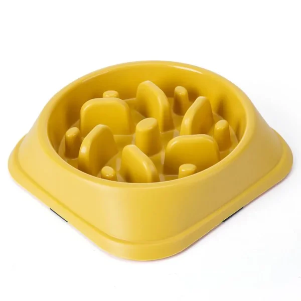 COMEDERO ANTI-REFLUJO 20x4.5 cm (Amarillo / Azul)