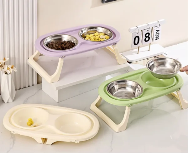 COMEDERO PLEGABLE VERDE Y BEIGE 20.5×37×11 cm